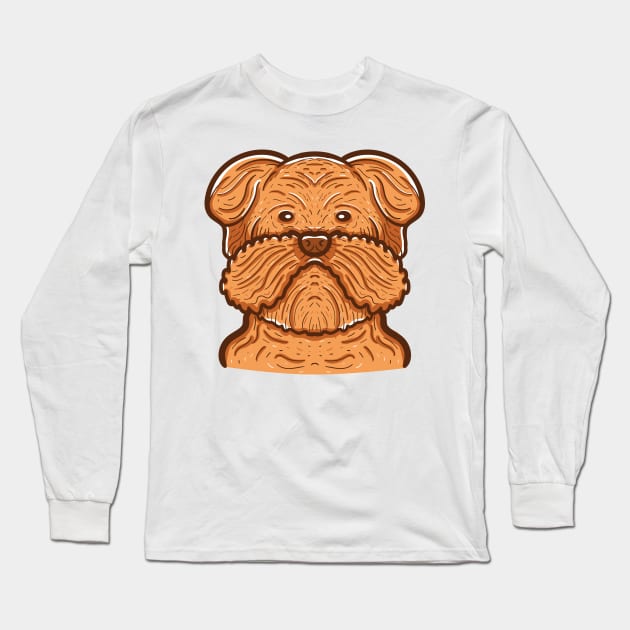 Cute Brussels Griffon Dog Long Sleeve T-Shirt by Dzulhan